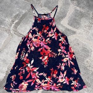 Aeropostale pink floral tank top - small